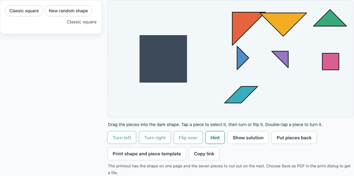 Tangram puzzles example